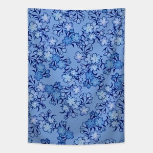 Springtime Blue Flowers Tapestry