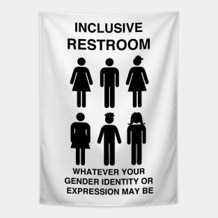 Inclusive Restroom Sign Tapestry