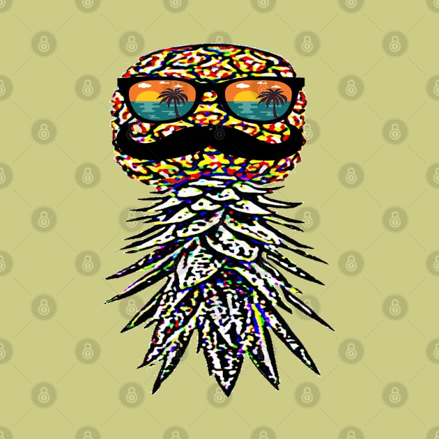 Upside Down Pineapple Summer Mustache by musicanytime