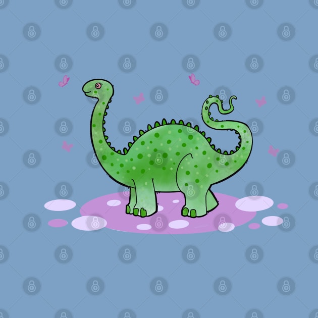 cute green dinosaur by weilertsen