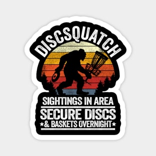 Discsquatch Funny Bigfoot Disc Golf Sasquatch Gift Magnet