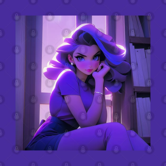 Gorgeous girl in purple aesthetic by Spaceboyishere