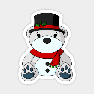 Snowman Teddy Bear Magnet