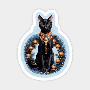 Xmas Bombay Cat Magnet