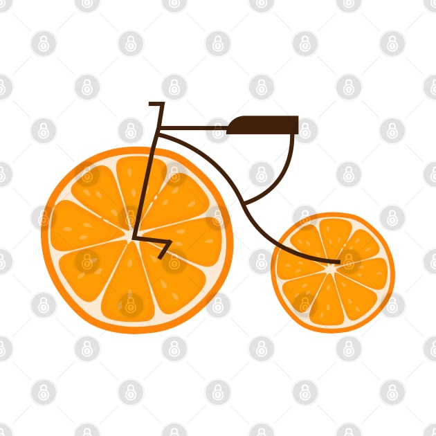 orange wheels bicycle by zaiynabhw