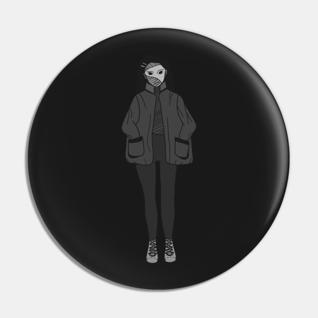 Girl in jacket Pin by EmeraldWasp