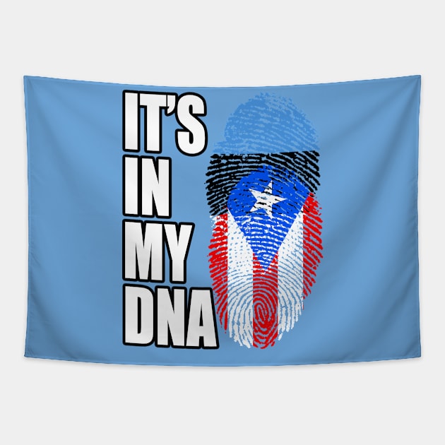 Puerto Rican And Estonian Mix DNA Flag Heritage Tapestry by Just Rep It!!