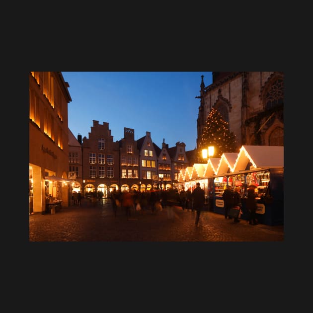 Gabled houses, Prinzipalmarkt, Christmas market, Munster, city, Westphalia by Kruegerfoto