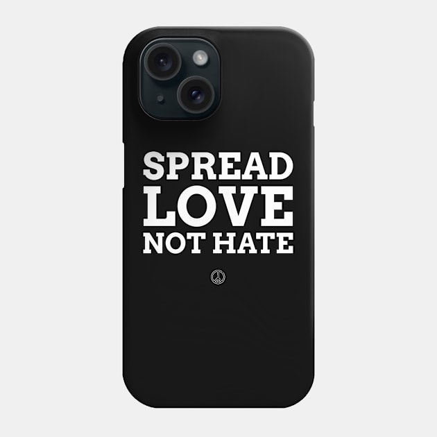 Retro Hippie Love Not Hate Typography Design Phone Case by New East 