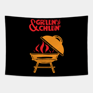 Grilling & Chillin Bbq season Tapestry