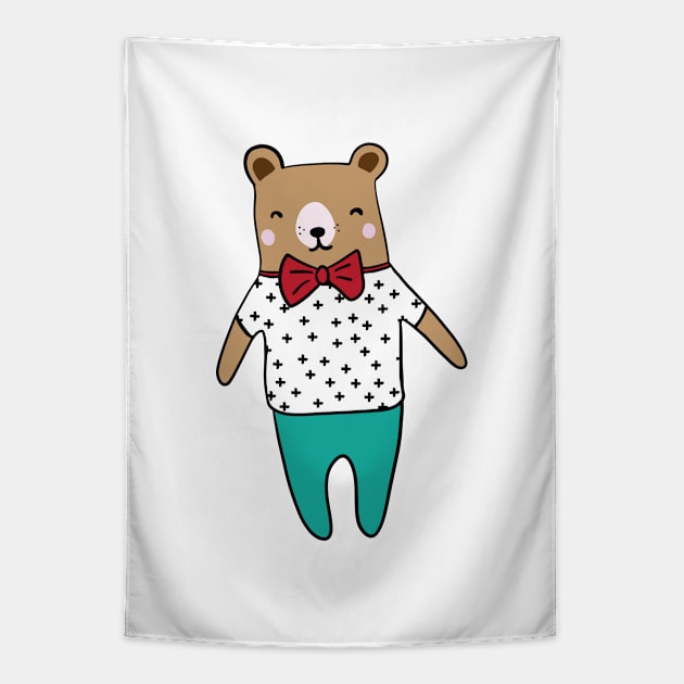 Cute little bear Tapestry by bigmomentsdesign