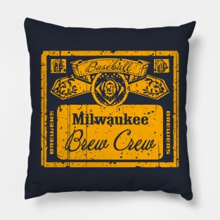 Vintage Brew Crew Beer Pillow