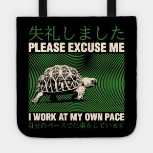 Please Excuse Me Turtle Tote