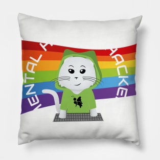 Mental Health Hackers Pride Logo Pillow