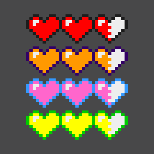 Pixel Hearts by theboredbandita