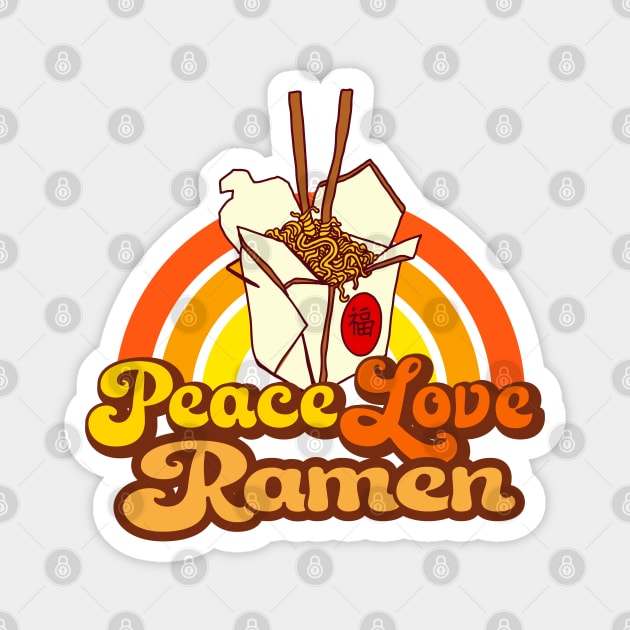 Peace Love Ramen Magnet by Jitterfly