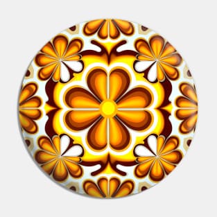 70s Groovy Flower Pattern Pin