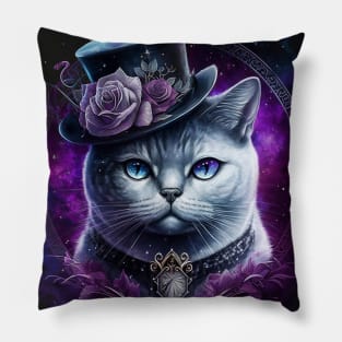 White British Shorthair With A Hat Pillow