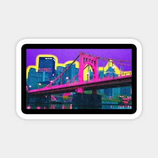 Neon Pittsburgh Bridge Magnet