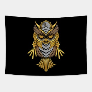 Mecha Clock Owl Tapestry