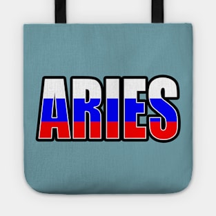 Aries Russian Horoscope Heritage DNA Flag Tote