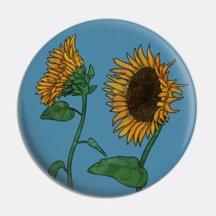 Blooming Sunflower Pin