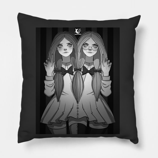 Ruby and Pinky Pillow by Angie Kat Neko