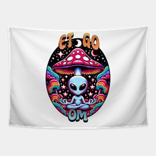 ET Go Om Alien Meditation Tapestry