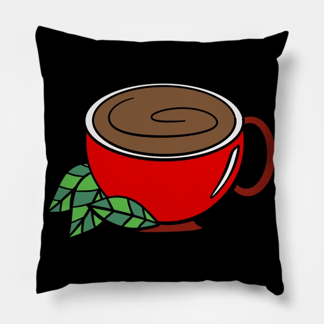 Hot Cocoa Pillow by Kelly Louise Art