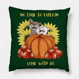 Funny Cats No time to explain, come with us Pillow