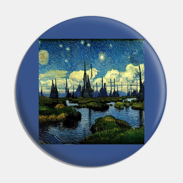 Starry Night in Kashyyyk Pin by Grassroots Green