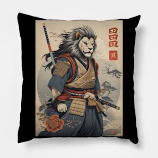 Samurai lion Pillow