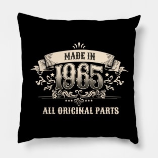 Retro Vintage Birthday Made In 1965 All Original Parts Pillow