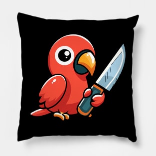 Parrot with knife! Pillow