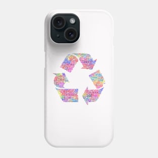 Recycle Symbol Silhouette Shape Text Word Cloud Phone Case