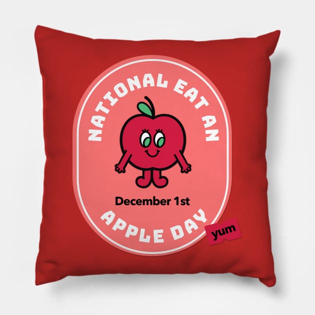 National Eat an Apple Day Pillow by Unique Treats Designs