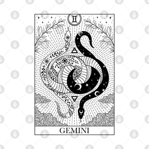 Zodiac sign tarot card Gemini by OccultOmaStore