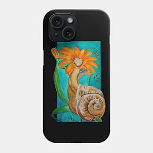 Snail with flower Phone Case