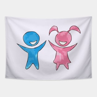 Blue Boy | Pink Girl Tapestry