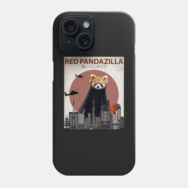 Red Pandazilla Red Panda Giant Monster Parody Phone Case by Animalzilla