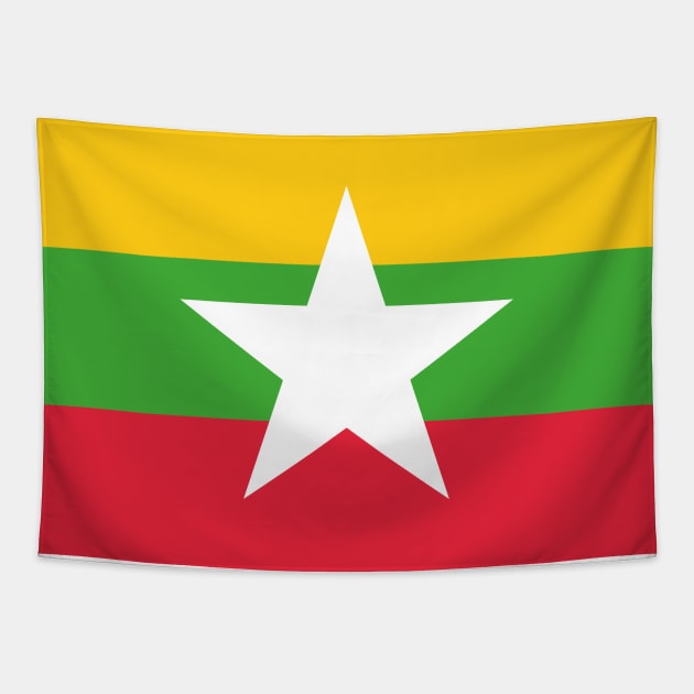 Flag of Myanmar Tapestry by DiegoCarvalho