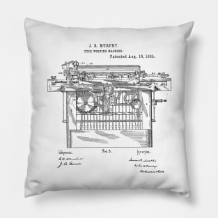 Type Writing Machine Vintage Patent Hand Drawing Pillow