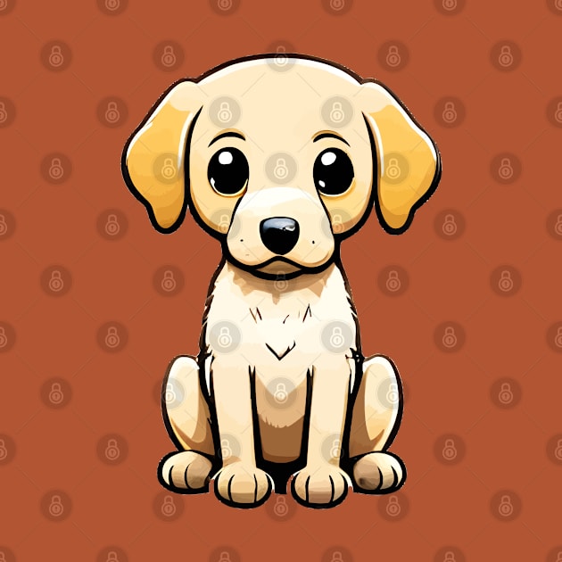 Kawaii Yellow Labrador Retriever Dog by tdraw