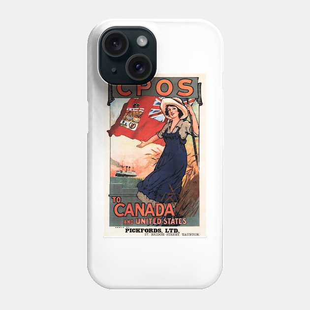 CPOS To Canada and United States Vintage Cruise Ship Advertisement Phone Case by vintageposters