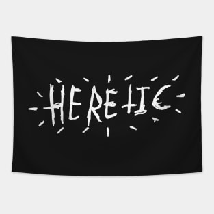 HERETIC text (white) Tapestry