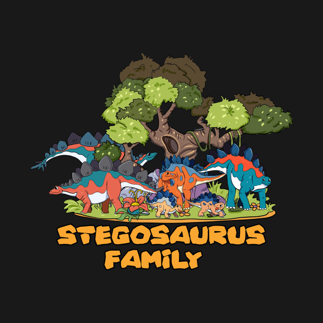 Stegosaurus family by Artofokan