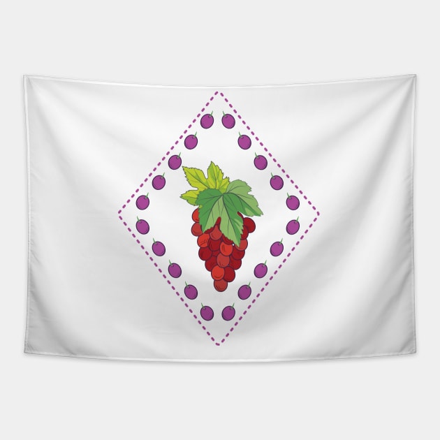 Cute Grape Stamp Tapestry by SWON Design