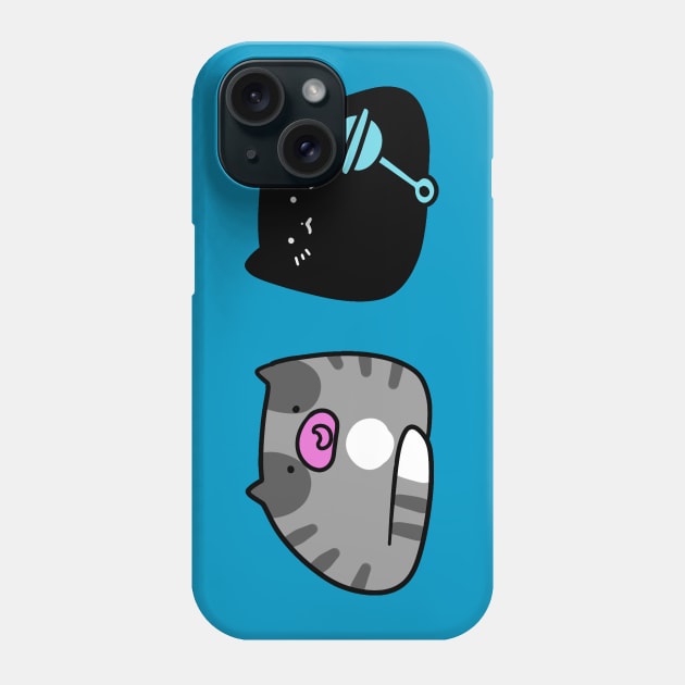 Black Kitten and Gray Tabby Kitten Phone Case by saradaboru