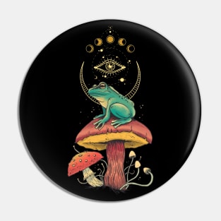 Frog Mushroom Cottagecore Aesthetic Pin