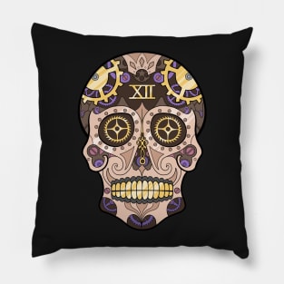 Clockwork Sugar Skull (Pastel) Pillow